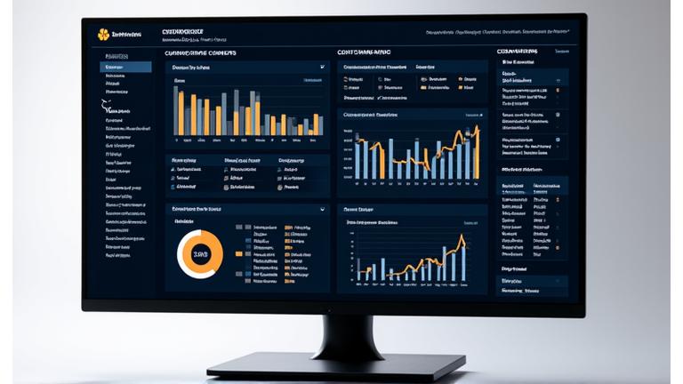 A business intelligence dashboard showing graphs and charts of sales data for a cinema